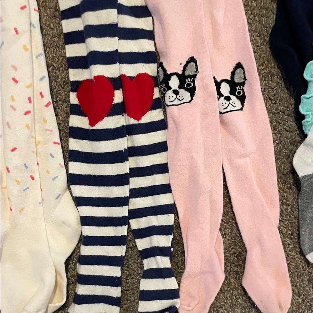 Kids Fun Patterned Tights Set - Picture 2 of 7